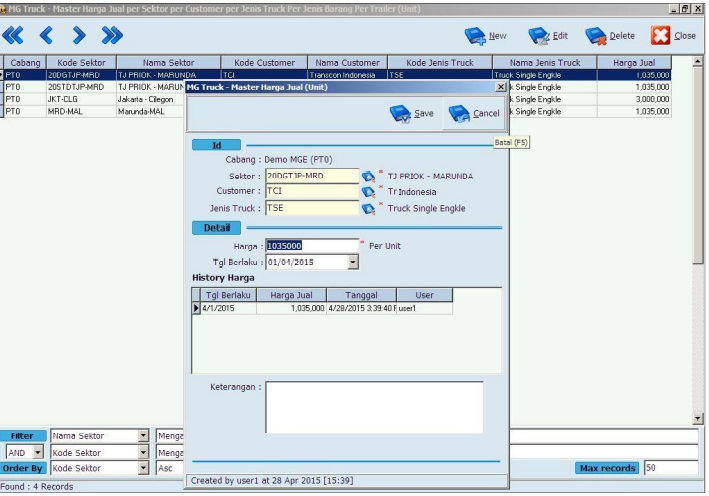Master Harga Jual