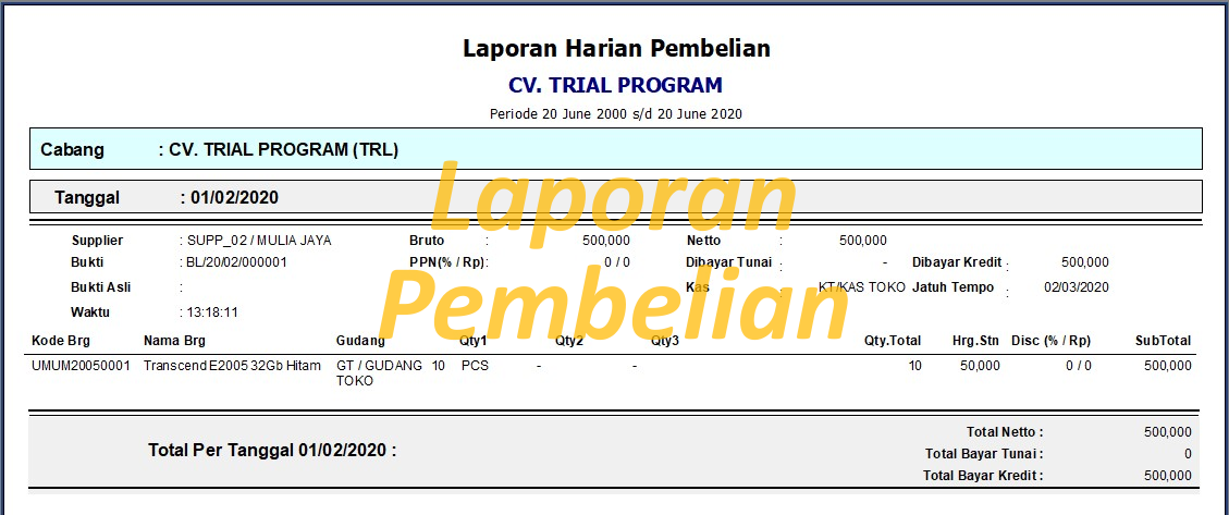 Laporan Pembelian